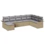 Conjunto de Sofá de Jardín de 8 Piezas con Cojines Beige de Polirratán | Foro24.es | Tu tienda online para hogar, jardín y más Foro24.es