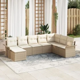 Set de sofá de jardín de 8 piezas con cojines ratán beige von , Outdoor-Sofas - Ref: Foro24-3345481, Preis: 548,20 €, Rabatt: %