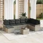 Juego de Sofá de Jardín de 9 Piezas con Cojines Ratán Poliéster Gris von , Outdoor-Sofas - Ref: Foro24-3345492, Preis: 612,79...