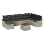 Juego de Sofá de Jardín de 9 Piezas con Cojines Ratán Poliéster Gris von , Outdoor-Sofas - Ref: Foro24-3345492, Preis: 612,79...