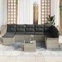 Juego de Sofá de Jardín de 9 Piezas con Cojines Ratán Poliéster Gris von , Outdoor-Sofas - Ref: Foro24-3345492, Preis: 612,79...