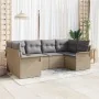 Conjunto de Sofás de Jardín de 6 Piezas con Cojines Beige Ratán Polipropileno | Foro24.es | Tu tienda online para hogar, jardín y más Foro24.es