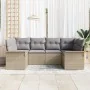 Conjunto de Sofás de Jardín de 6 Piezas con Cojines Beige Ratán Polipropileno | Foro24.es | Tu tienda online para hogar, jardín y más Foro24.es