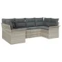 Set de Sofá de Jardín de 6 piezas con Cojines de Ratán Poliéster Gris Claro | Foro24.es | Tu tienda online para hogar, jardín y más Foro24.es
