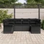 Set de Sofá de Jardín de 6 Piezas con Cojines Negro Ratán Poliéster | Foro24.es | Tu tienda online para hogar, jardín y más Foro24.es