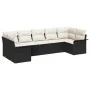 Conjunto de sofá de jardín de 7 piezas con cojines en poliratán negro de , Sofás de exterior - Ref: Foro24-3345507, Precio: 4...