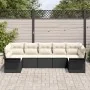Conjunto de sofá de jardín de 7 piezas con cojines en poliratán negro de , Sofás de exterior - Ref: Foro24-3345507, Precio: 4...