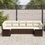 Conjunto de sofá de jardín de 7 piezas con cojines marrón de ratán plástico | Foro24.es | Tu tienda online para hogar, jardín y más Foro24.es