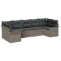 Conjunto de Sofá de Jardín de 7 Piezas con Cojines en Gris de Ratán Sintético by , Outdoor sofas - Ref: Foro24-3345509, Price...