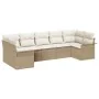 Juego de Sofá de Jardín de 7 Piezas con Cojines en Ratán Sintético Beige by , Outdoor sofas - Ref: Foro24-3345511, Price: 516...