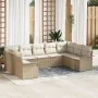 Juego de Sofá de Jardín de 9 Piezas con Cojines Beige Ratán Poliéster by , Outdoor sofas - Ref: Foro24-3345521, Price: 619,07...
