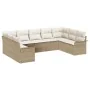 Juego de Sofá de Jardín de 9 Piezas con Cojines Beige Ratán Poliéster by , Outdoor sofas - Ref: Foro24-3345521, Price: 619,07...