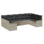 Conjunto de Sofá de Jardín de 9 Piezas con Cojines Gris Claro Poliratán | Foro24.es | Tu tienda online para hogar, jardín y más Foro24.es