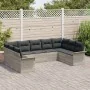 Conjunto de Sofá de Jardín de 9 Piezas con Cojines Gris Claro Poliratán | Foro24.es | Tu tienda online para hogar, jardín y más Foro24.es