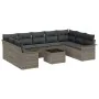 Juego de Sofá de Jardín de 9 Piezas con Cojines Ratán Poli von , Outdoor-Sofas - Ref: Foro24-3345529, Preis: 606,20 €, Rabatt: %