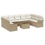 Juego de Sofás de Jardín de 10 Piezas con Cojines de Ratán Poliéster Marrón by , Outdoor sofas - Ref: Foro24-3345531, Price: ...