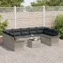 Conjunto de Sofá de Jardín de 10 Piezas con Cojines Grises de Ratán Poliéster von , Outdoor-Sofas - Ref: Foro24-3345532, Prei...