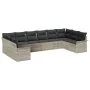 Set de Sofá Jardín 10 Piezas Cojines Gris Claro Poliratán | Foro24.es | Tu tienda online para hogar, jardín y más Foro24.es