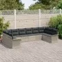 Set de Sofá Jardín 10 Piezas Cojines Gris Claro Poliratán | Foro24.es | Tu tienda online para hogar, jardín y más Foro24.es