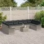 Juego de Sofás de Jardín de 11 Piezas con Cojines Gris Poliratán | Foro24.es | Tu tienda online para hogar, jardín y más Foro24.es