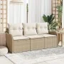 Juego de sofá de jardín de 3 piezas con cojines beige de poliratán | Foro24.es | Tu tienda online para hogar, jardín y más Foro24.es
