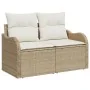 Juego de Sofás de Jardín de 7 Piezas con Cojines Beige Poliratán de , Sofás de exterior - Ref: Foro24-3345591, Precio: 511,39...