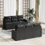 Juego de Sofá de Jardín de 7 Piezas con Cojines Negro Poliratán von , Outdoor-Sofas - Ref: Foro24-3345593, Preis: 484,38 €, R...