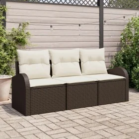 Set de Sofá de Jardín de 3 Piezas con