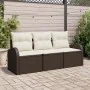Set de Sofá de Jardín de 3 Piezas con Almohadillas Marrón Poliratán | Foro24.es | Tu tienda online para hogar, jardín y más Foro24.es