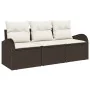Set de Sofá de Jardín de 3 Piezas con Almohadillas Marrón Poliratán | Foro24.es | Tu tienda online para hogar, jardín y más Foro24.es