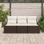 Set de Sofá de Jardín de 3 Piezas con Almohadillas Marrón Poliratán | Foro24.es | Tu tienda online para hogar, jardín y más Foro24.es