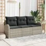 Conjunto de Sofás de Jardín de 3 Piezas con Cojines Gris Claro Poliéster Ratán Sintético von , Outdoor-Sofas - Ref: Foro24-33...