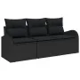 Juego de Sofás de Jardín de 3 Piezas con Cojines Negro Ratán Poliéster by , Outdoor sofas - Ref: Foro24-3345903, Price: 213,9...