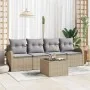 Conjunto de sofá de jardín de 5 piezas con cojines Beige Ratán sintético | Foro24.es | Tu tienda online para hogar, jardín y más Foro24.es