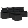 Set de Sofá de Jardín de 5 Piezas con Cojines Negro Ratán Poliéster by , Outdoor sofas - Ref: Foro24-3345913, Price: 312,99 €...