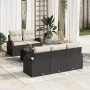 Conjunto de sofá de jardín de 6 piezas con cojines negro ratán sintético de , Sofás de exterior - Ref: Foro24-3345917, Precio...