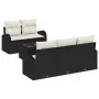 Conjunto de sofá de jardín de 6 piezas con cojines negro ratán sintético de , Sofás de exterior - Ref: Foro24-3345917, Precio...