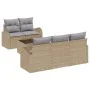Juego de Sofá de Jardín de 6 Piezas con Cojines Beige Ratán Poliéster | Foro24.es | Tu tienda online para hogar, jardín y más Foro24.es