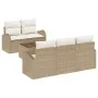 Juego de Sofá de Jardín de 6 Piezas con Cojines Beige Ratán Polimérico | Foro24.es | Tu tienda online para hogar, jardín y más Foro24.es