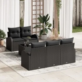 Set de Sofás de Jardín de 6 Piezas con Cojines Negro Poliratán von , Outdoor-Sofas - Ref: Foro24-3345923, Preis: 424,59 €, Ra...