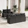 Set de Sofás de Jardín de 6 Piezas con Cojines Negro Poliratán by , Outdoor sofas - Ref: Foro24-3345923, Price: 424,59 €, Dis...