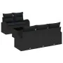 Set de Sofás de Jardín de 6 Piezas con Cojines Negro Poliratán by , Outdoor sofas - Ref: Foro24-3345923, Price: 424,59 €, Dis...