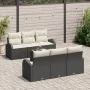 Conjunto de sofá de jardín de 7 piezas con cojines negro poliratán | Foro24.es | Tu tienda online para hogar, jardín y más Foro24.es