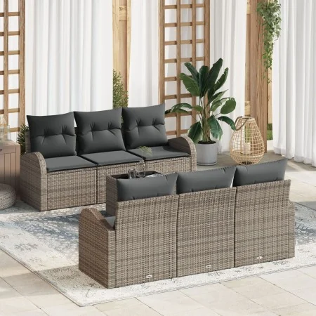 Sofá de Jardín de 7 Piezas con Cojines de Ratán Gris | Foro24.es | Tu tienda online para hogar, jardín y más Foro24.es