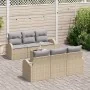 Conjunto de sofá de jardín de 7 piezas con cojines beige de ratán sintético | Foro24.es | Tu tienda online para hogar, jardín y más Foro24.es