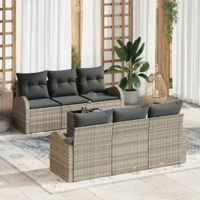 Juego de sofá de jardín de 7 piezas con cojines gris claro ratán sintético by , Outdoor sofas - Ref: Foro24-3345932, Price: 5...