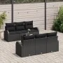 Conjunto de Sofá de Jardín de 7 Piezas con Cojines Negro Poliratán by , Outdoor sofas - Ref: Foro24-3345933, Price: 480,09 €,...