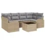 Conjunto de Sofá de Jardín de 7 Piezas con Cojines Beige de Ratán de Poliéster | Foro24.es | Tu tienda online para hogar, jardín y más Foro24.es