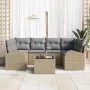 Conjunto de Sofá de Jardín de 7 Piezas con Cojines Beige de Ratán de Poliéster | Foro24.es | Tu tienda online para hogar, jardín y más Foro24.es