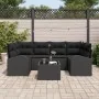 Juego de Sofá de Jardín de 7 Piezas con Cojines Negro Poliratán de , Sofás de exterior - Ref: Foro24-3345943, Precio: 464,06 ...